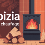 illustration albizia bois de chauffage bûches et poêle