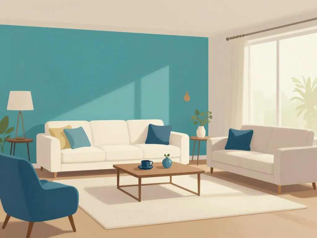 bleu canard avec quelle couleur salon équilibré et lumineux