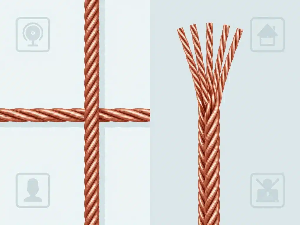 diagramme concept câble souple ou rigide norme structure et sécurité