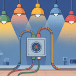 illustration tableautée comment brancher plusieurs lampes sur une seule arrivée électrique