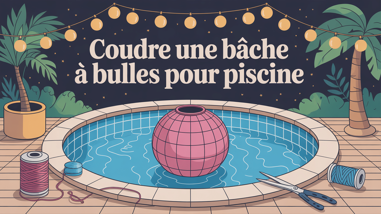 comment coudre une bâche à bulle pour piscine illustration vectorielle