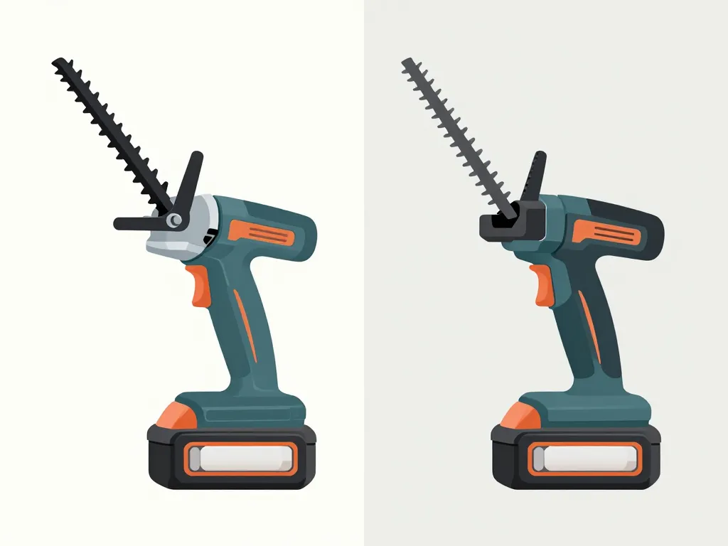 schema taille haie à batterie professionnel vs classique