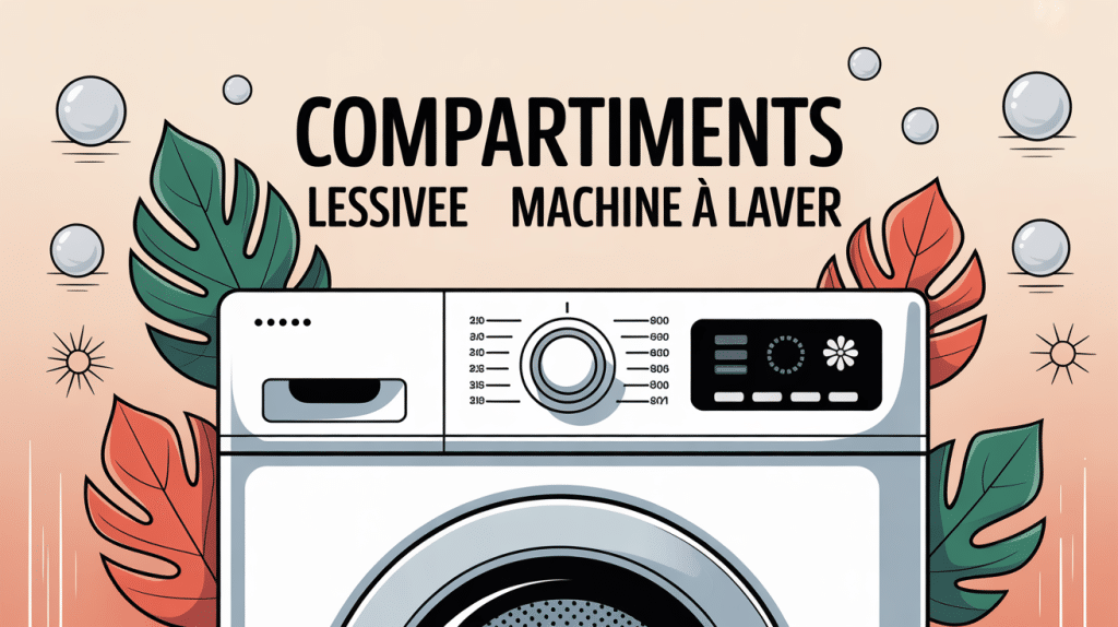 Dans quel compartiment mettre la lessive schéma tiroir avec fleur