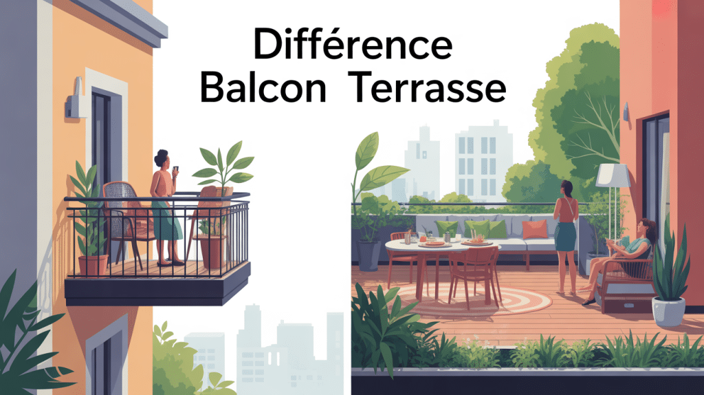 différence entre balcon et terrasse illustration espace résidentiel
