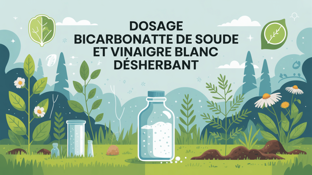 dosage mélange bicarbonate de soude et vinaigre blanc pour désherber en image