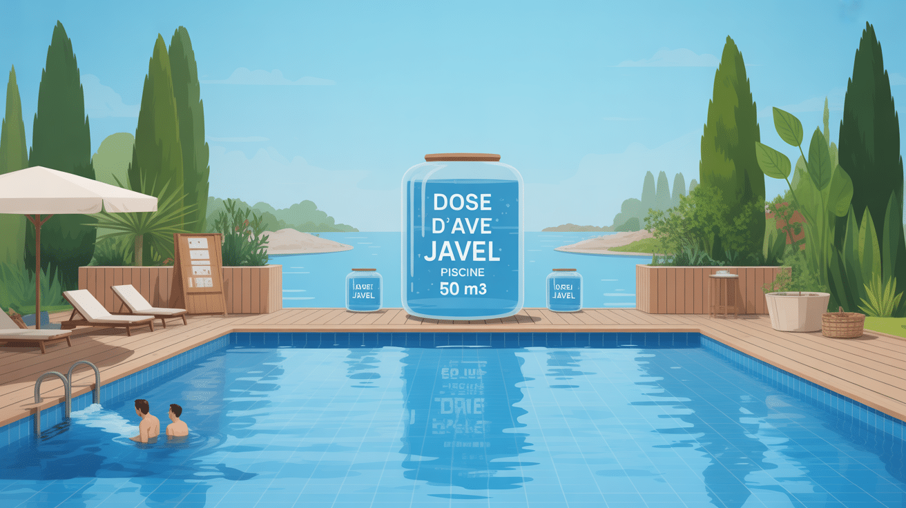 dose eau de javel pour piscine 50 m3 grande piscine sécurité