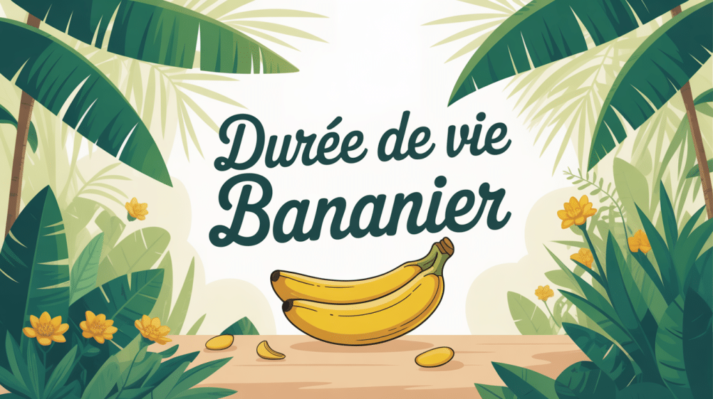 durée de vie d'un bananier illustrée dans un jardin luxuriant