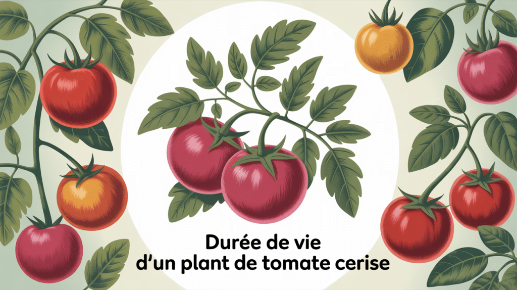 durée de vie d'un plant de tomate cerise en santé entouré de tomates mûres