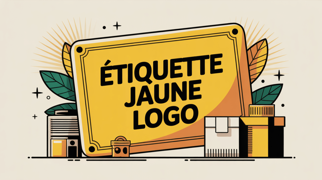 etiquette jaune logo illustration branding packaging