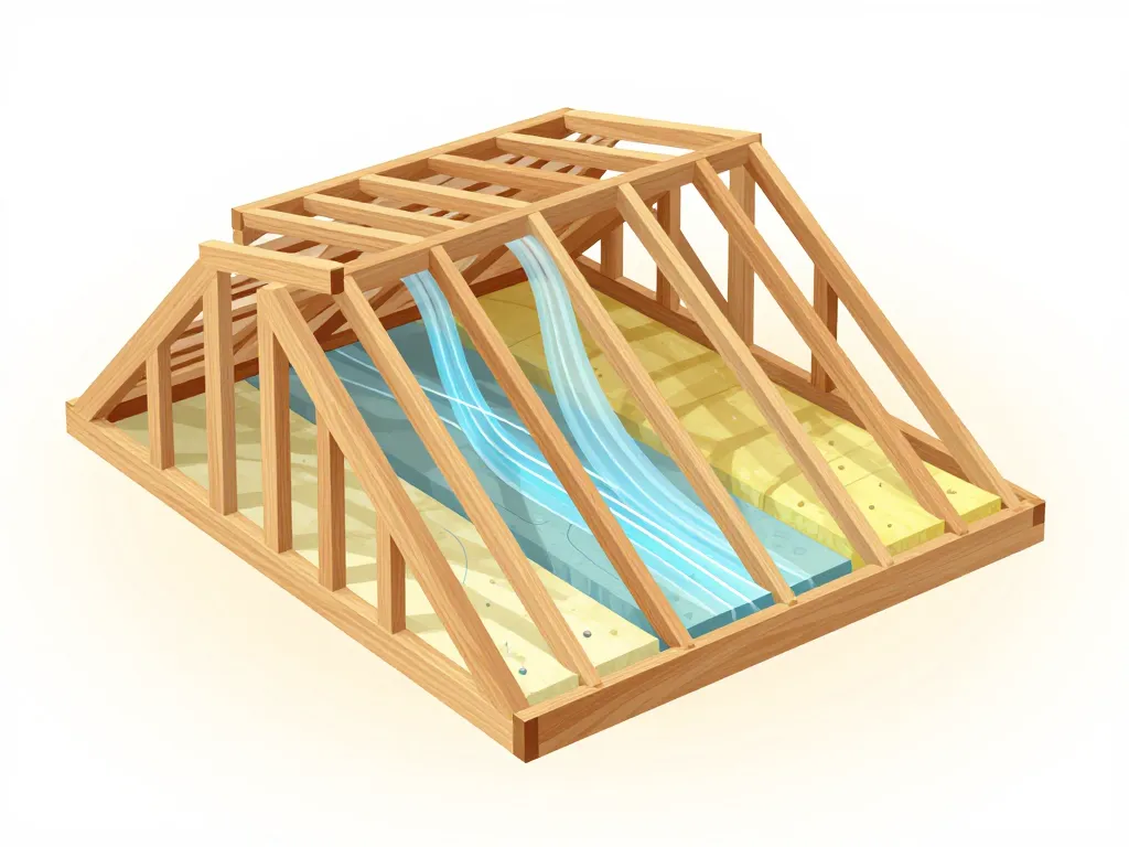 schéma structure isolation combles perdues fermettes industrielles
