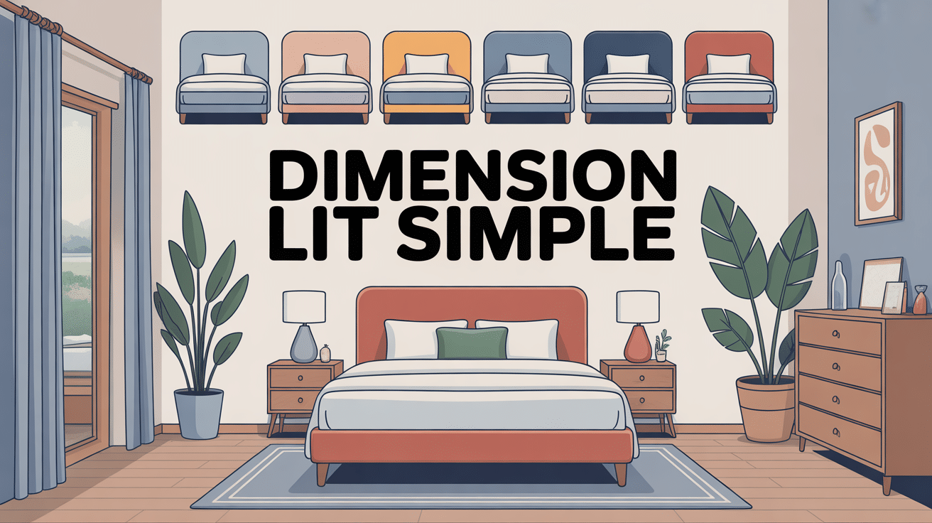 lit simple dimension illustration chambre