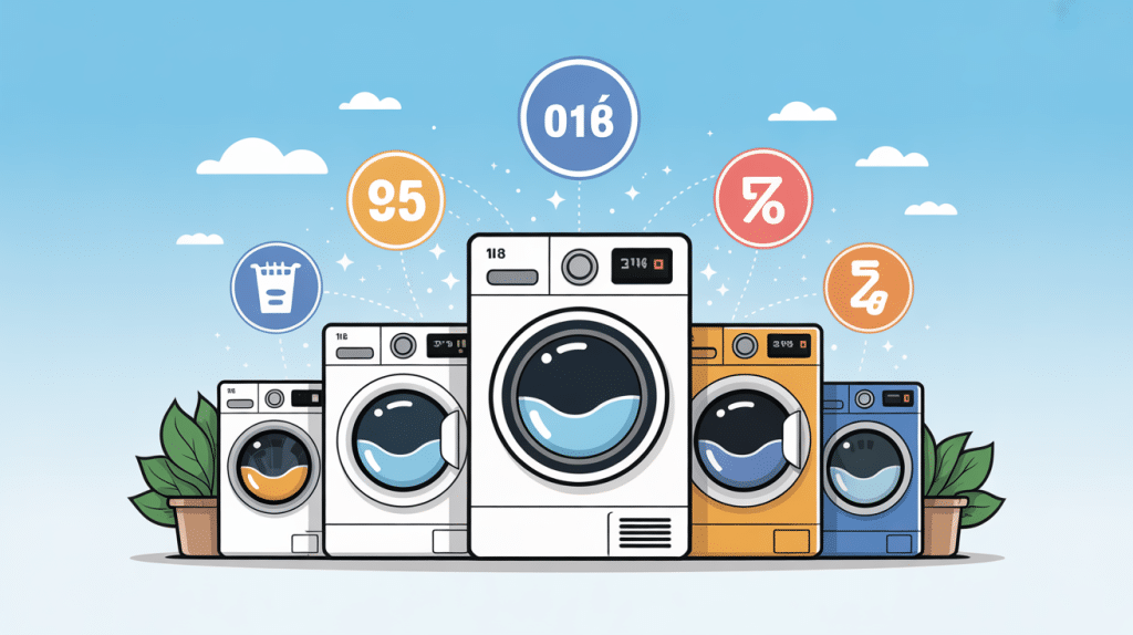 machine à laver meilleur rapport qualité prix illustration moderne
