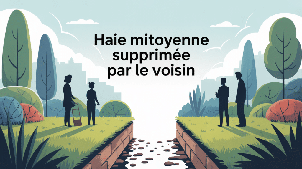 mon voisin a enlevé la haie mitoyenne illustration vectorielle jardins voisins