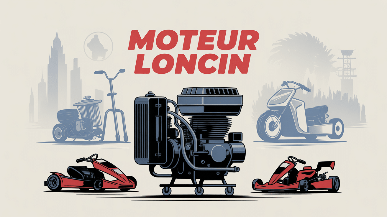illustration moteur loncin entouré de machines
