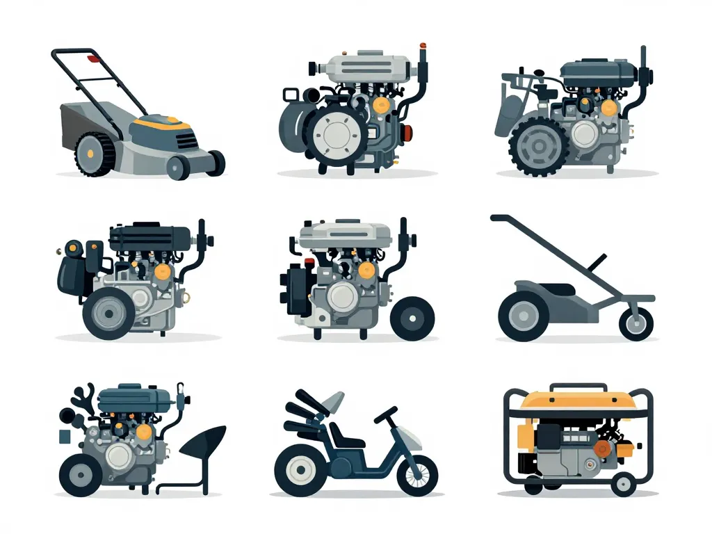 scène moteur loncin avec tondeuse motoculteur kart générateur