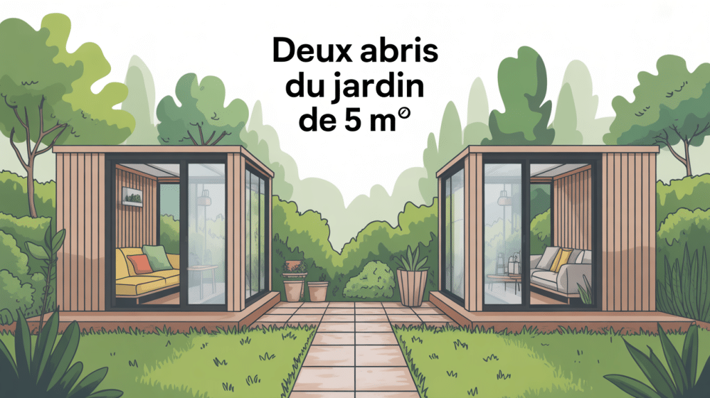 peut on mettre 2 abris de jardin de 5m2 vue d'ensemble