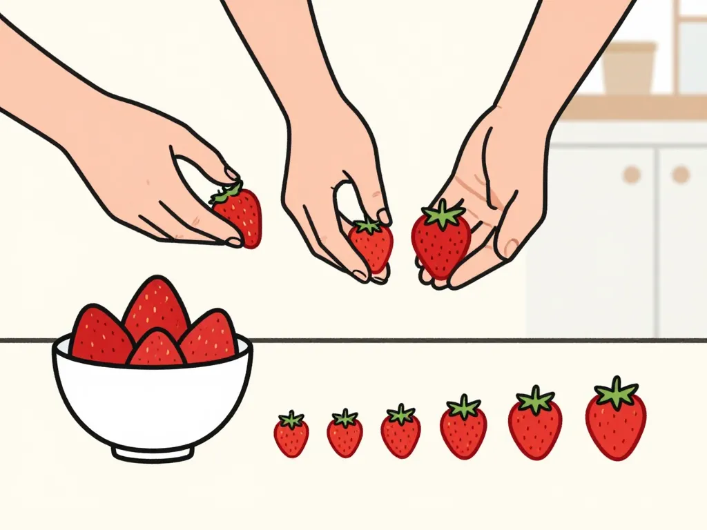 Estimation visuelle du poids d'une fraise en cuisine