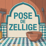 pose zellige outils carrelage mur marocain