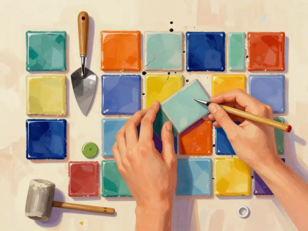 technique pose zellige artisan outils mur