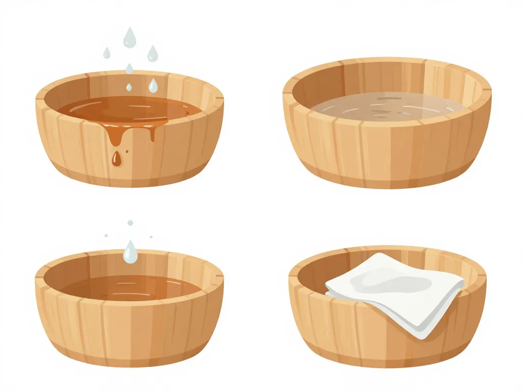 schéma entretien et traitement poubelle de salle de bain en bois