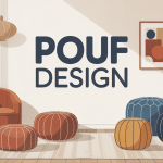 pouf design salon moderne cosy illustration