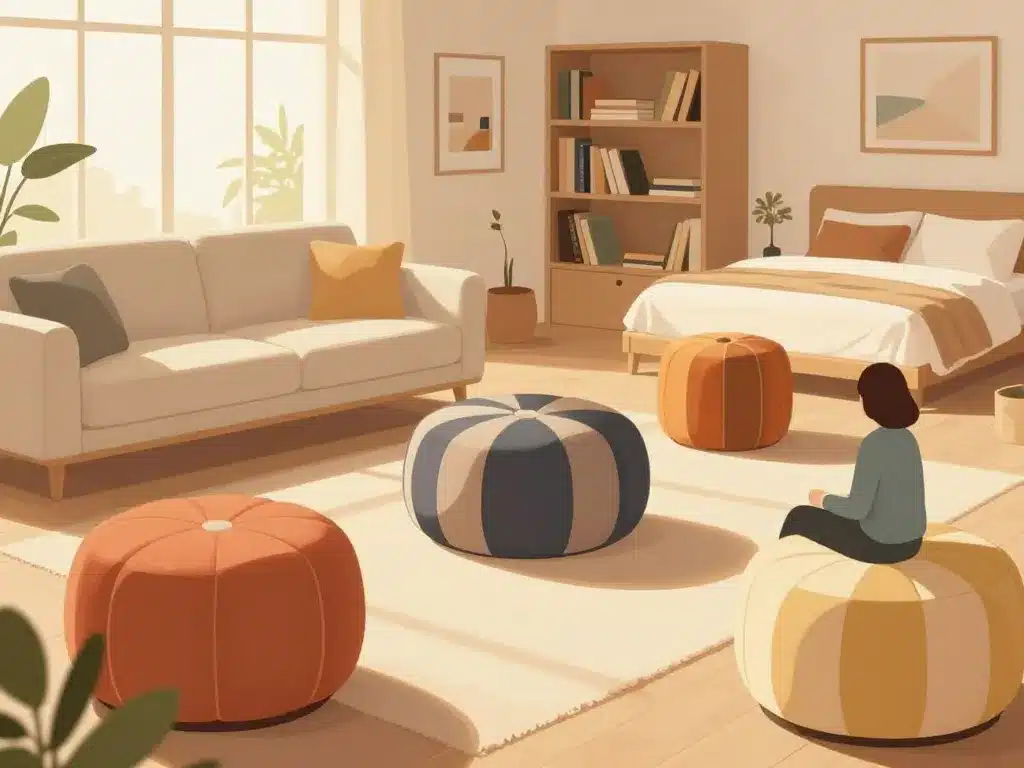 pouf design déco salon versatile couleurs