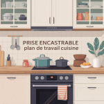prise encastrable plan de travail cuisine moderne et sécurisée
