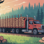 illustration semi remorque de bois de chauffage en 2m