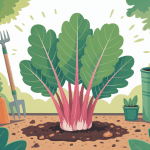 que faire avec les feuilles de rhubarbe recyclage au jardin illustration