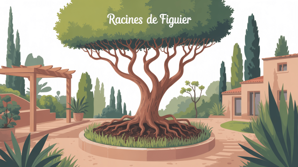 racine figuier réseau étendu proche construction