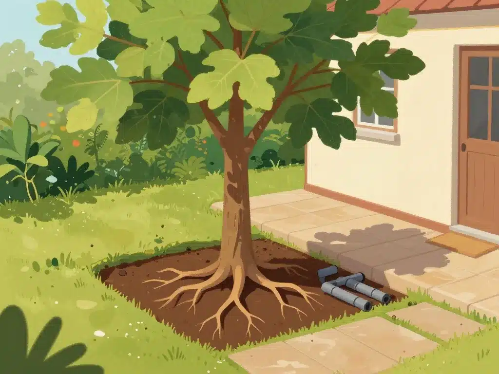 racine figuier distance sécurisée bâtiment