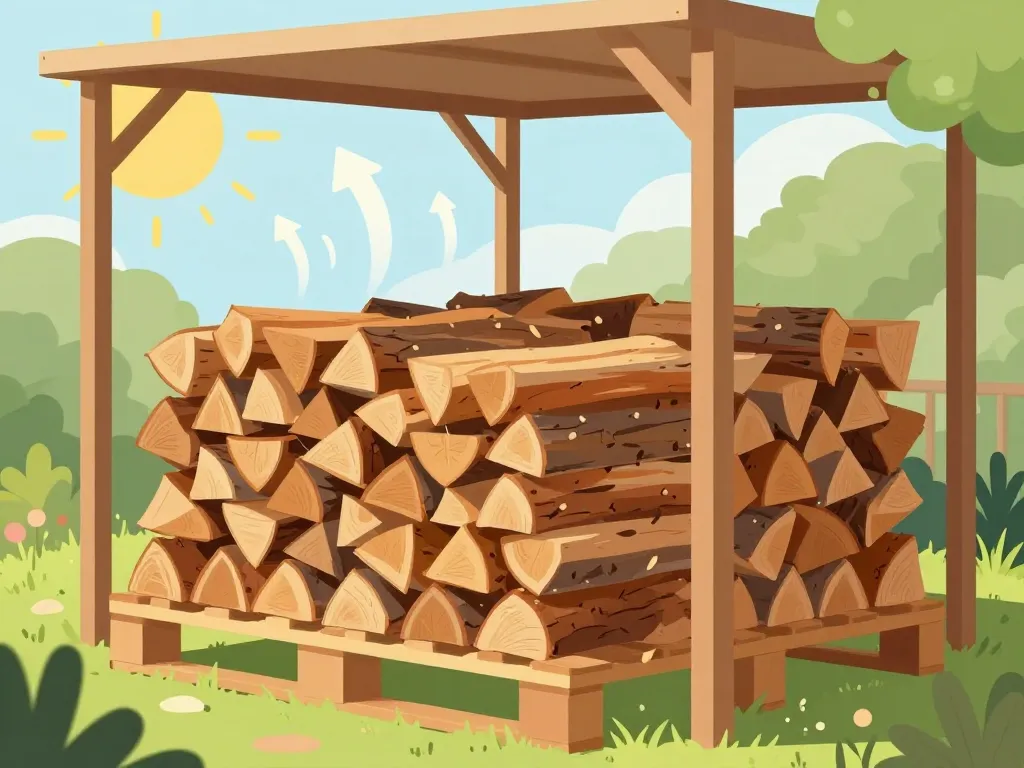 albizia bois de chauffage bien sec stocké sous abri