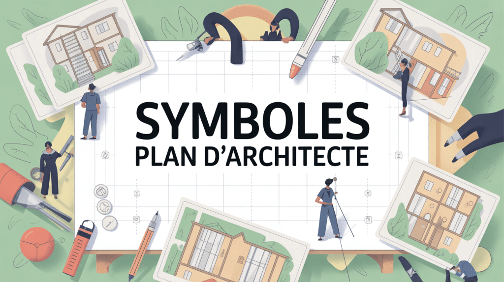 illustration symbole plan architecte sur table