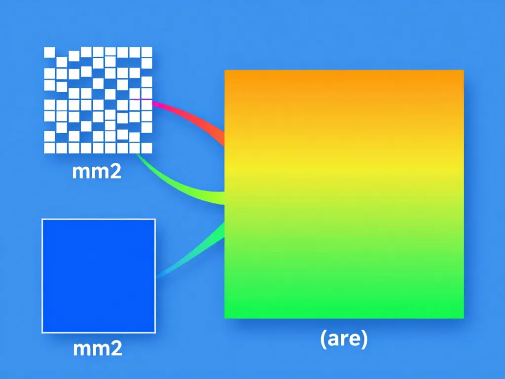 représentation graphique des conversions du tableau de conversion m2
