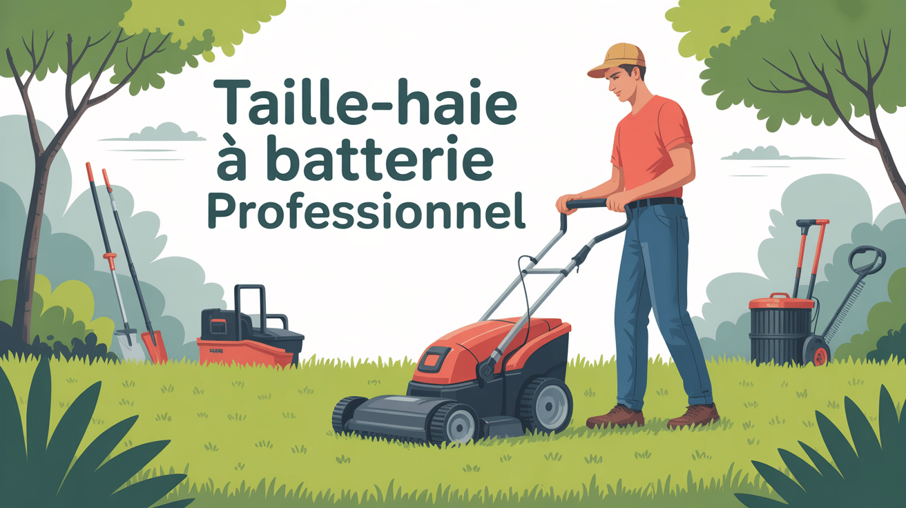taille haie à batterie professionnel utilisé par un jardinier
