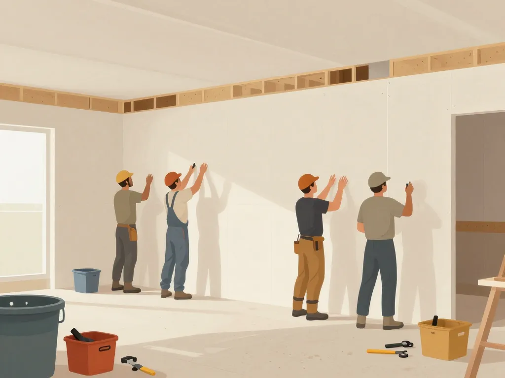 temps pose placo m2 installation chantier