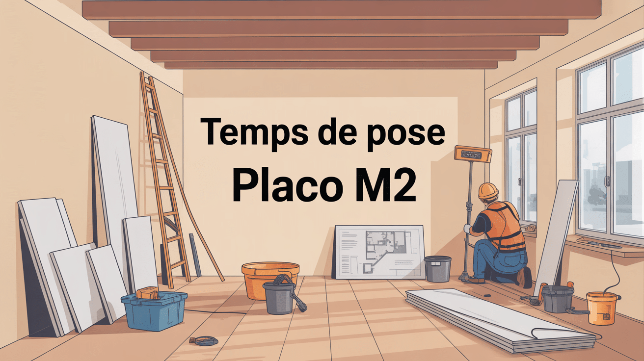 temps pose placo m2 visuel chantier placo