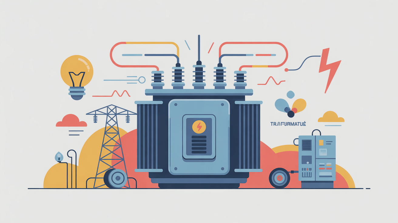 illustration transformateur triphasé industrie distribution énergie