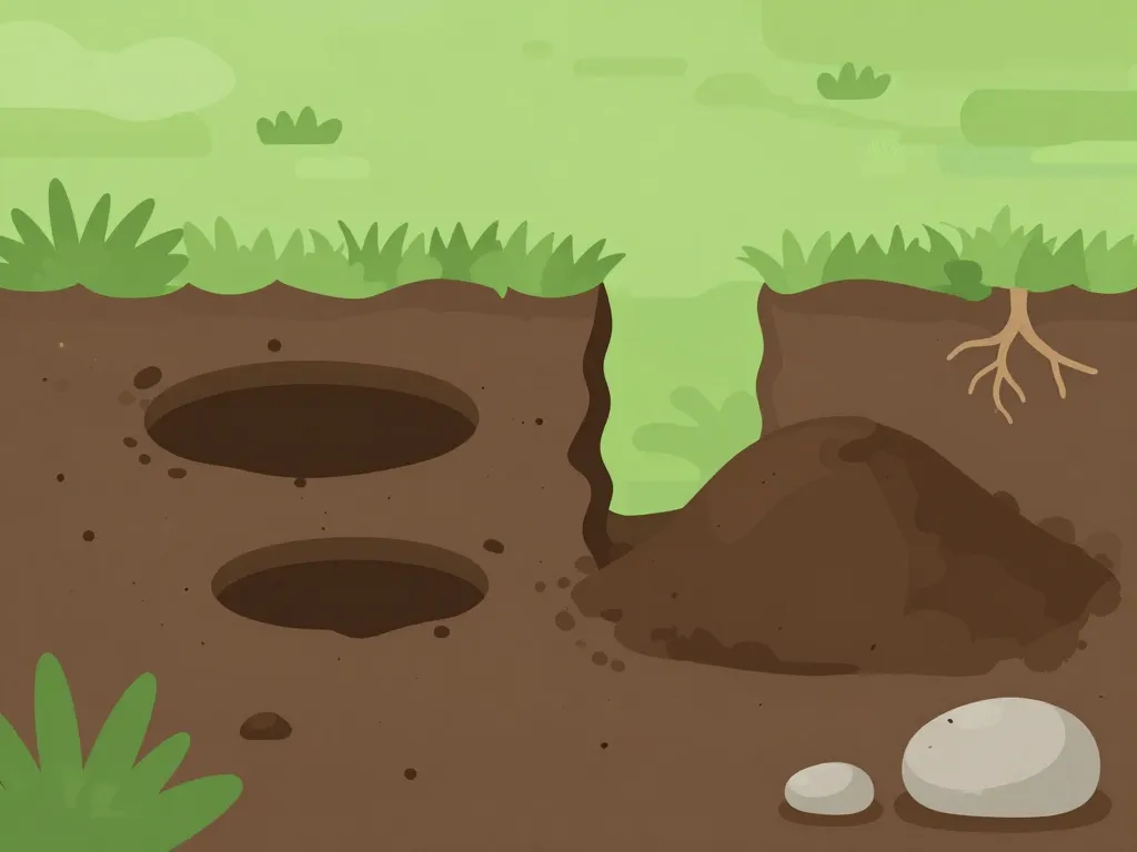 analyse trou dans le jardin sans monticule