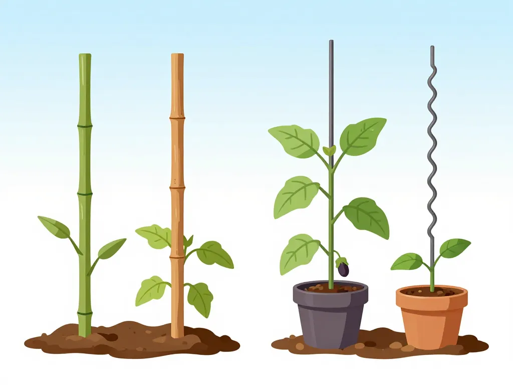 tuteur aubergines types comparés au jardin