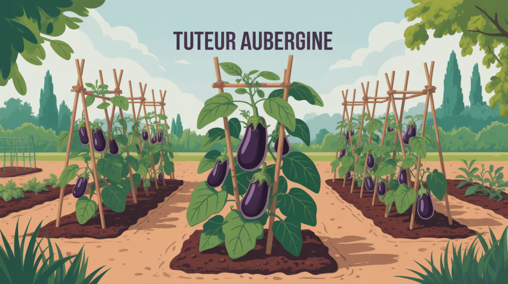tuteur aubergines différents types au potager