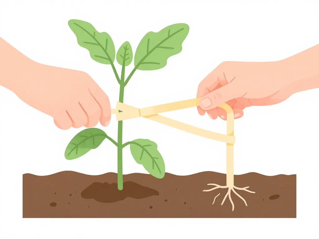 tuteur aubergines attache correcte sans blesser