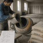 calcul pour une chape, artisan dose matériaux