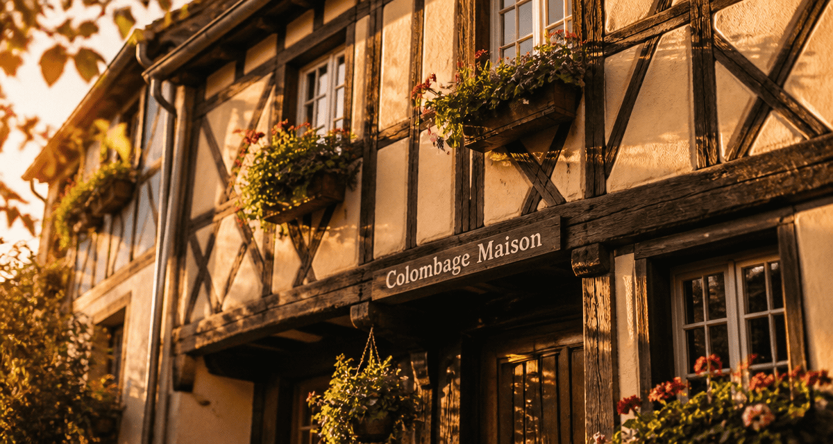 Colombage maison façade bois fleurs