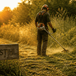 débroussailleuse stihl avis en action dans jardin