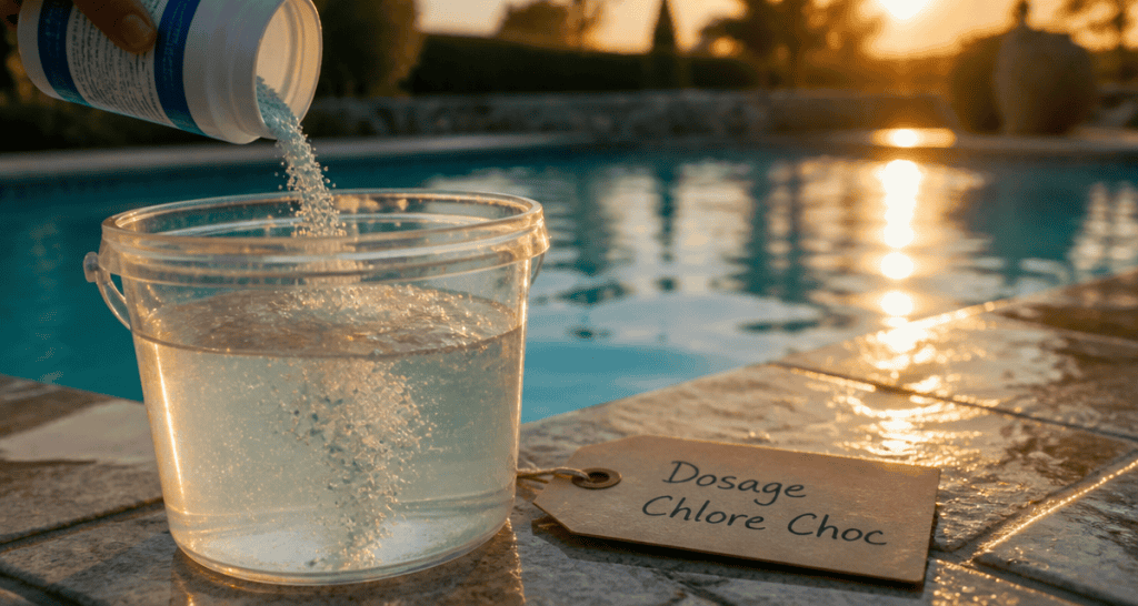 dosage chlore choc piscine par m3 seau
