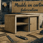 meuble en carton fabrication avec triple cannelure en atelier