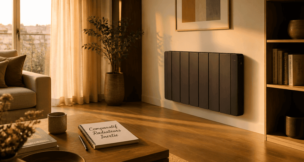 radiateur à inertie comparatif dans salon