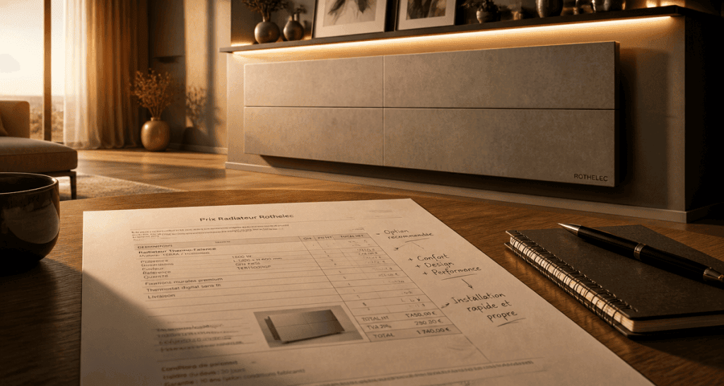 rothelec prix radiateur devis sur table