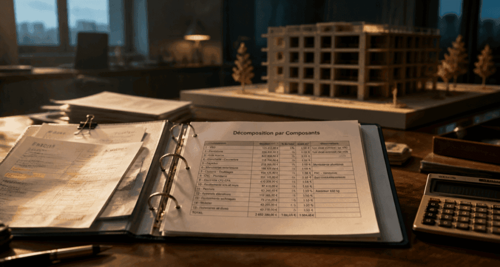 Tableau décomposition immeuble par composant sur bureau